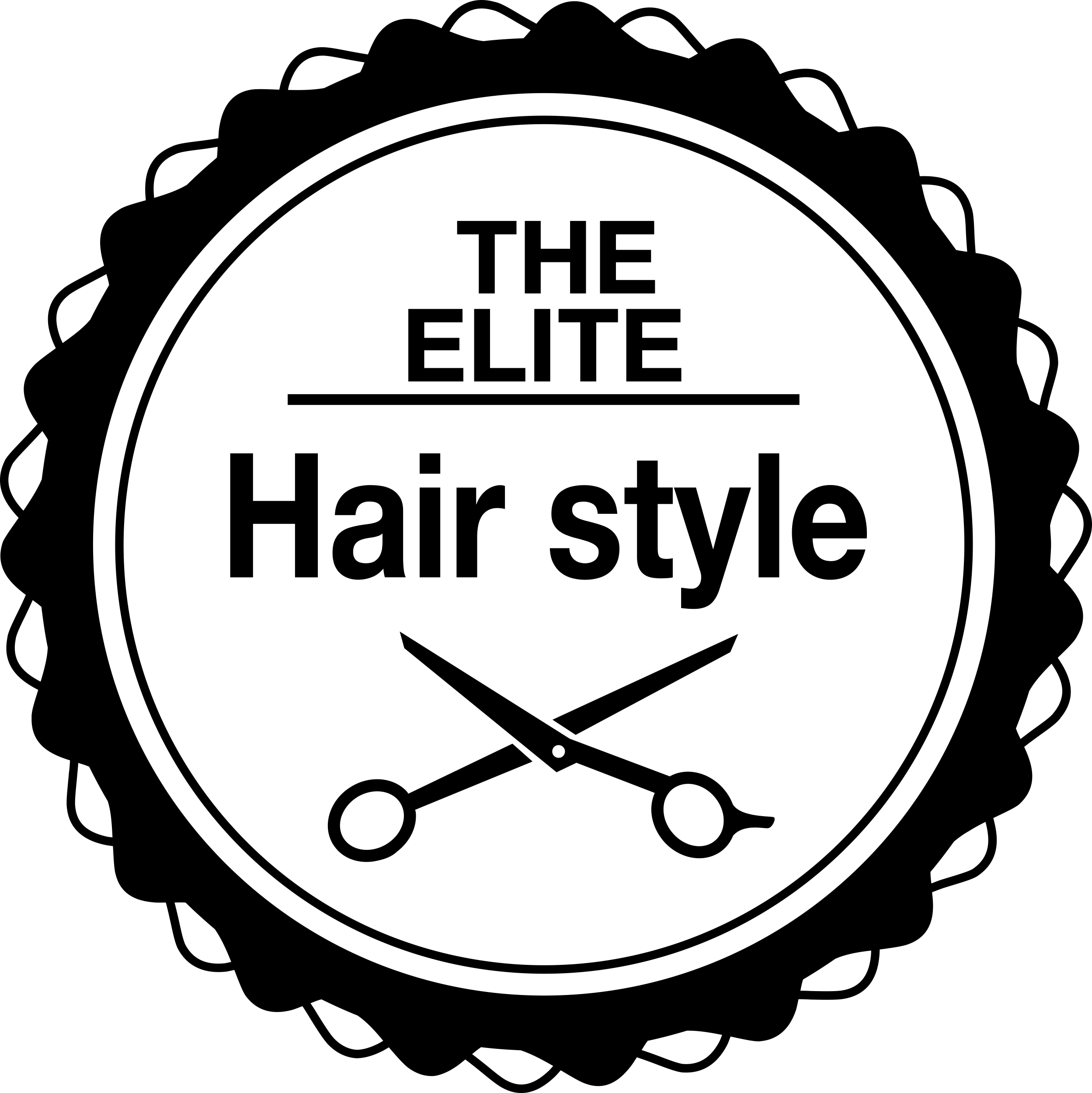 Hair Salon Commercial Circular Symbol Sketch Style Svg Vector Free Vectors